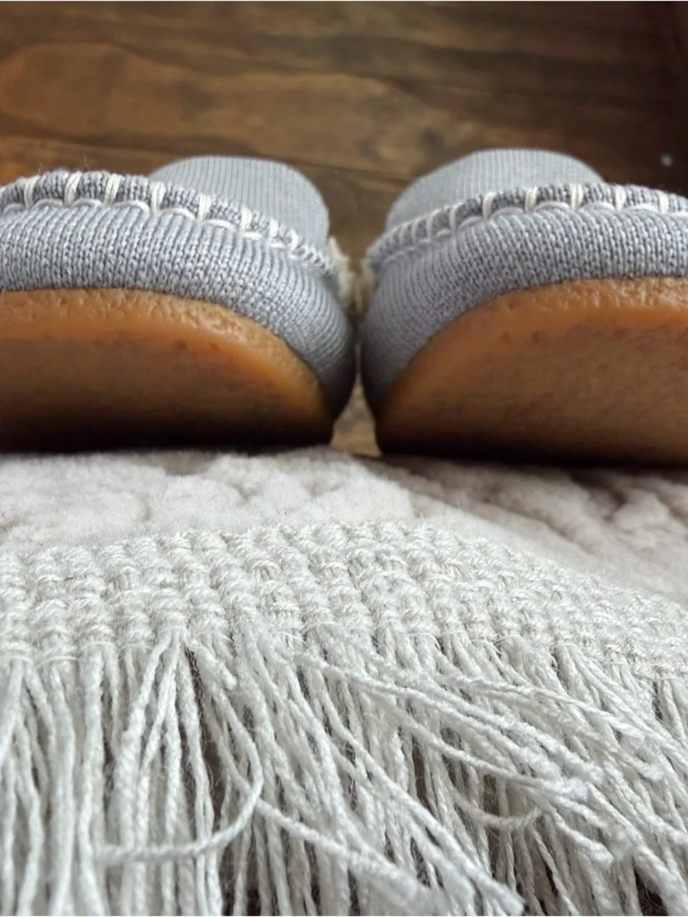 Rothy's The Scuff Slipper Sz 6 Glacier Grey Wool Blend with Sherpa Lining READ - Picture 9 of 15